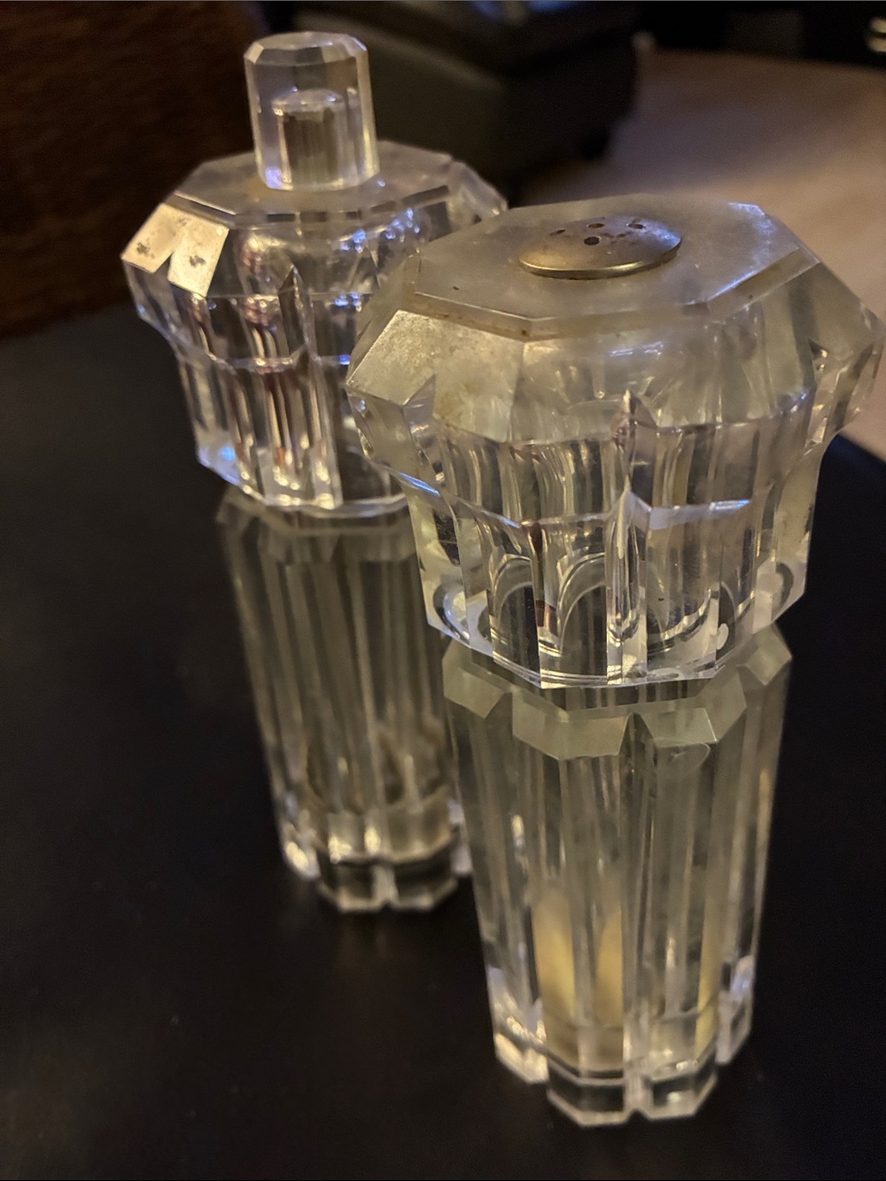 Vintage acrylic/lucite sat and pepper shakers